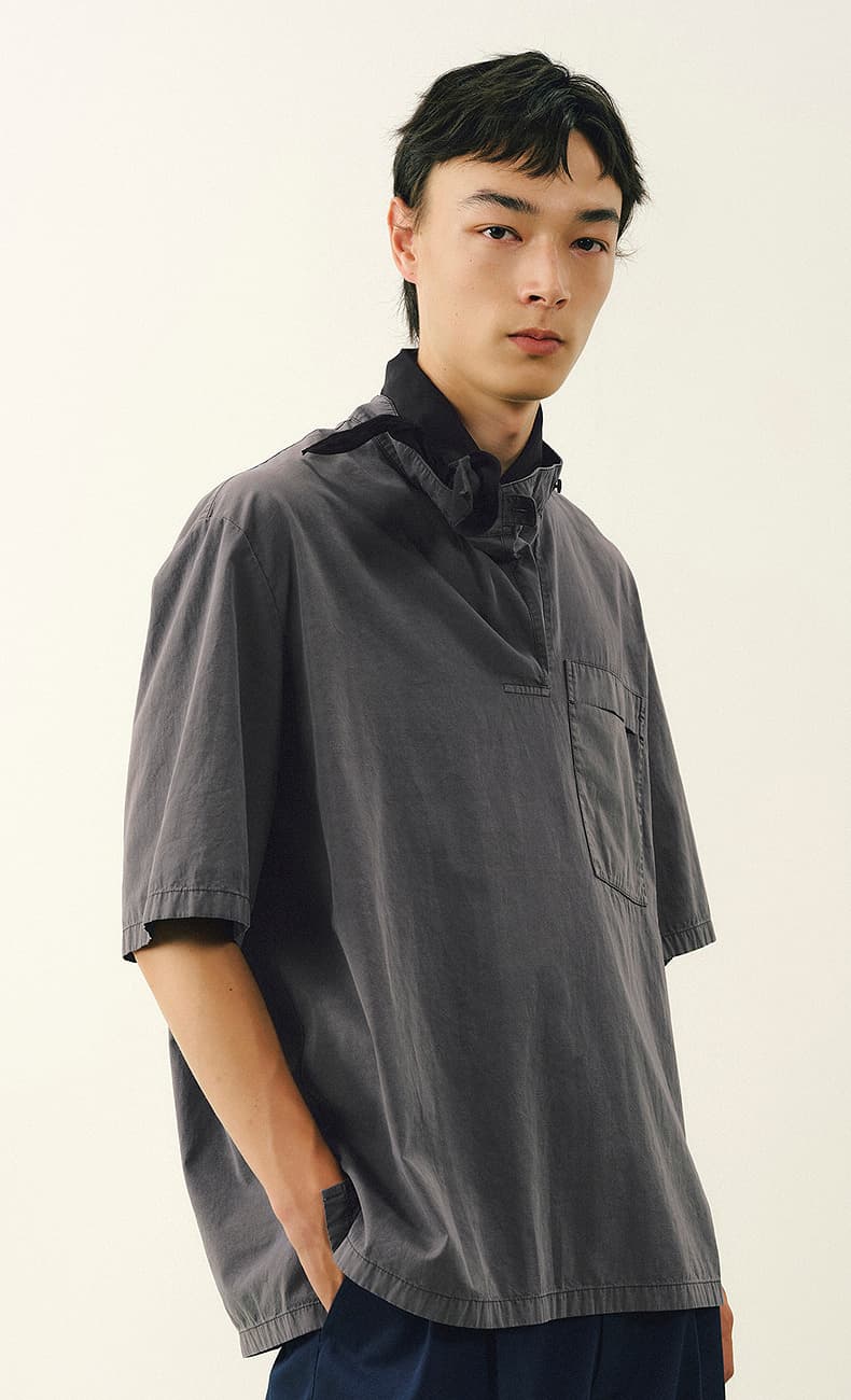 CROQUIS Spring/Summer 2026 menswear look in charcoal grey.