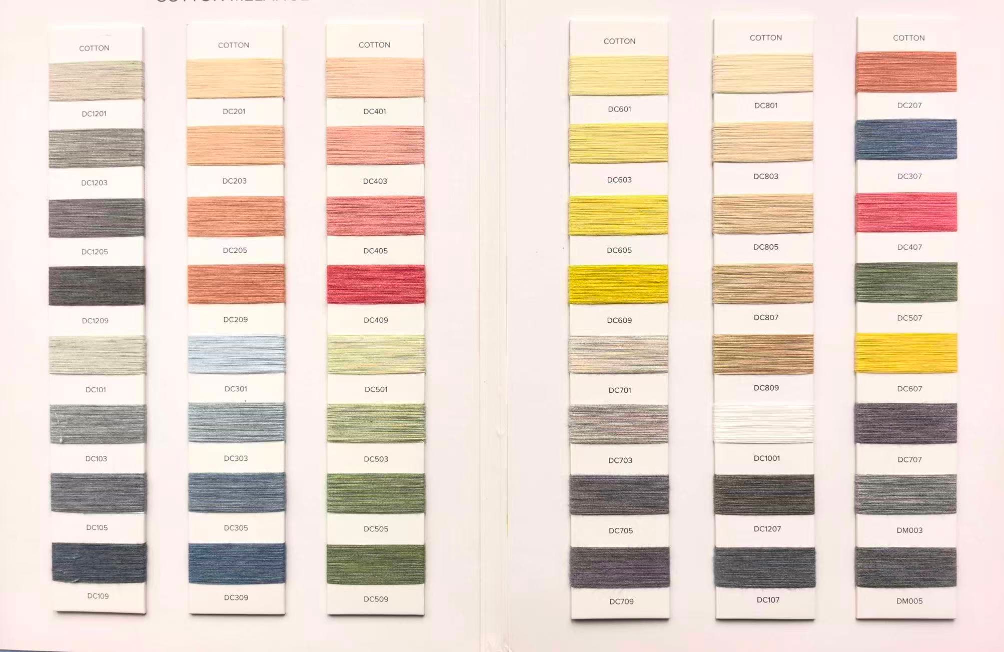 Natural-dyed cotton yarn color cards.